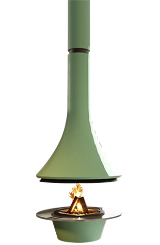 Chimenea central de color con tapa de cristal
 EVA 992