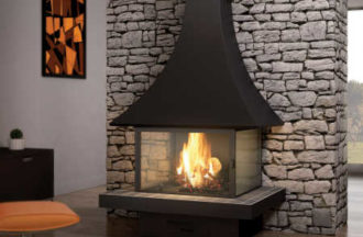 Designer wall-mounted fireplaces