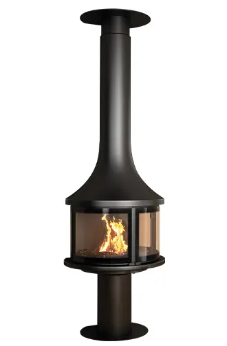 LEA 998 screen-printed glass-fronted wall-mounted floor-standing fireplace
 LEA 998